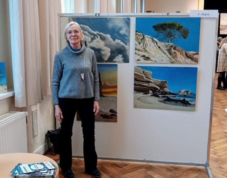 Die Künstlerin Christiane Alegria präsentiert ihre Bilder beim Börner Künstlertreff.